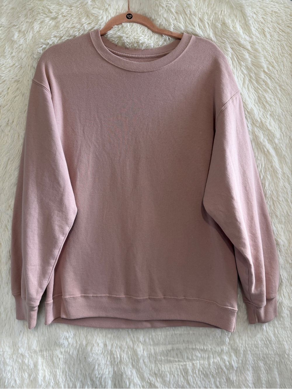 Hollister Womens Oversized Sweatshirt Size S Pink Soft Girl Cozy Minimalist